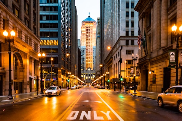 Chicago cityscape and street view illustrating business opportunities.