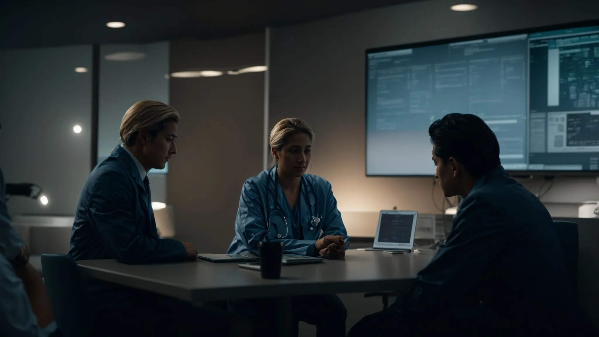 Doctor and patient engaged in focused conversation, illustrating healthcare and patient record-keeping.